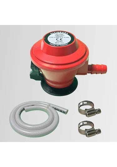 Ayarlı LPG Dedantör (Regülatör) Seti – Mavi Hortum ve Kelepçe Dahil